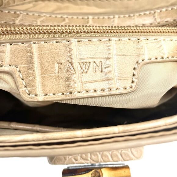 Fawn Design The Bamboo Shoulder Bag in Latte Faux Croc Purse Limited Edition NEW - Picture 10 of 16